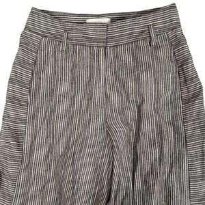Anthropologie‎ Ett Twa Pants Womens 0 Brown White Wide Leg Striped Sailor Linen